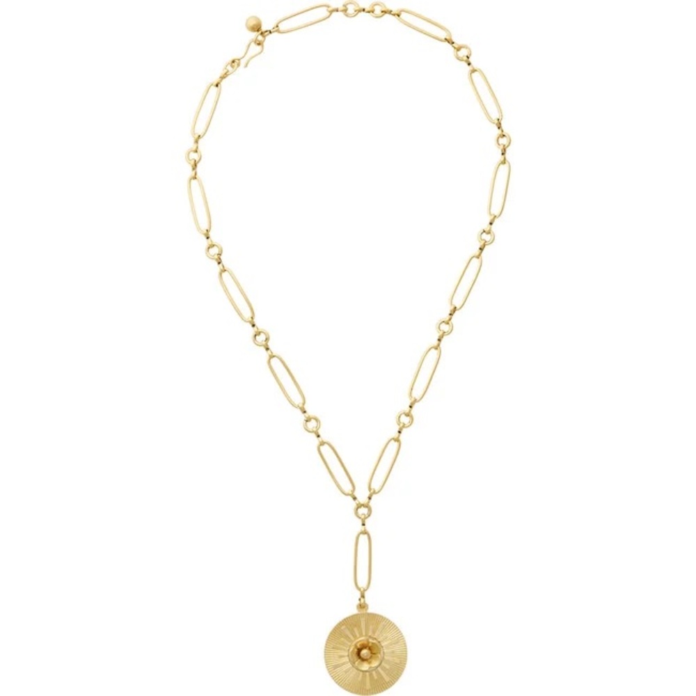 Brinker + Eliza Gold Sunburst Drop Necklace